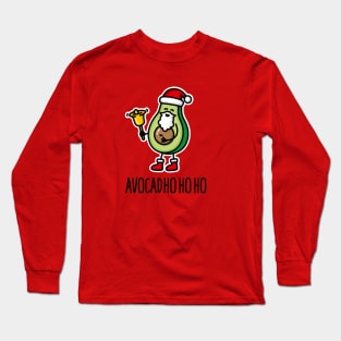 Avocadho ho ho funny Christmas Santa avocado pun Long Sleeve T-Shirt